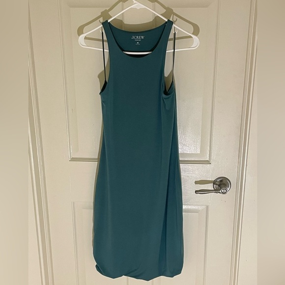 J. Crew Form Knit High-Neck Cutaway Midi Dress, Sz. Med, Teal - Picture 5 of 10